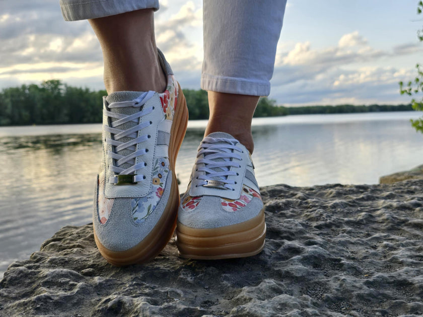 Black floral sneakers store