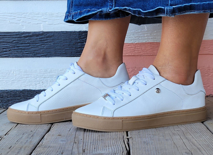 White Leather with Miel Sole-Sneakers
