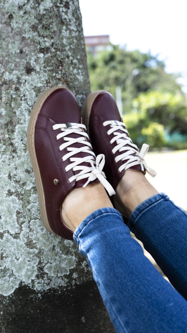 Burgundy Leather & honey Sole