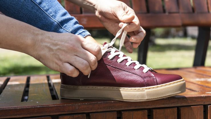 Burgundy Leather & honey Sole