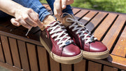 Burgundy Leather & honey Sole