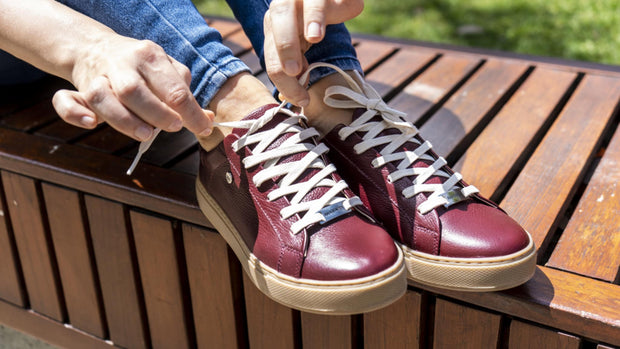 Burgundy Leather & honey Sole