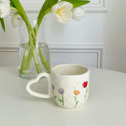 350ml Creative Ceramic Coffee Hand Painted Floral Hearts