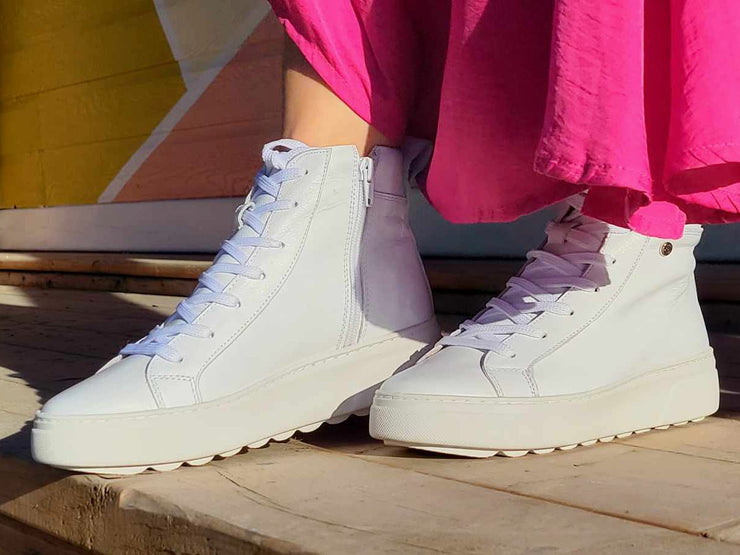 White Leather high top sneaker