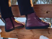 Burgundy Leather high top sneaker