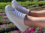 Beige Leather-Sneakers