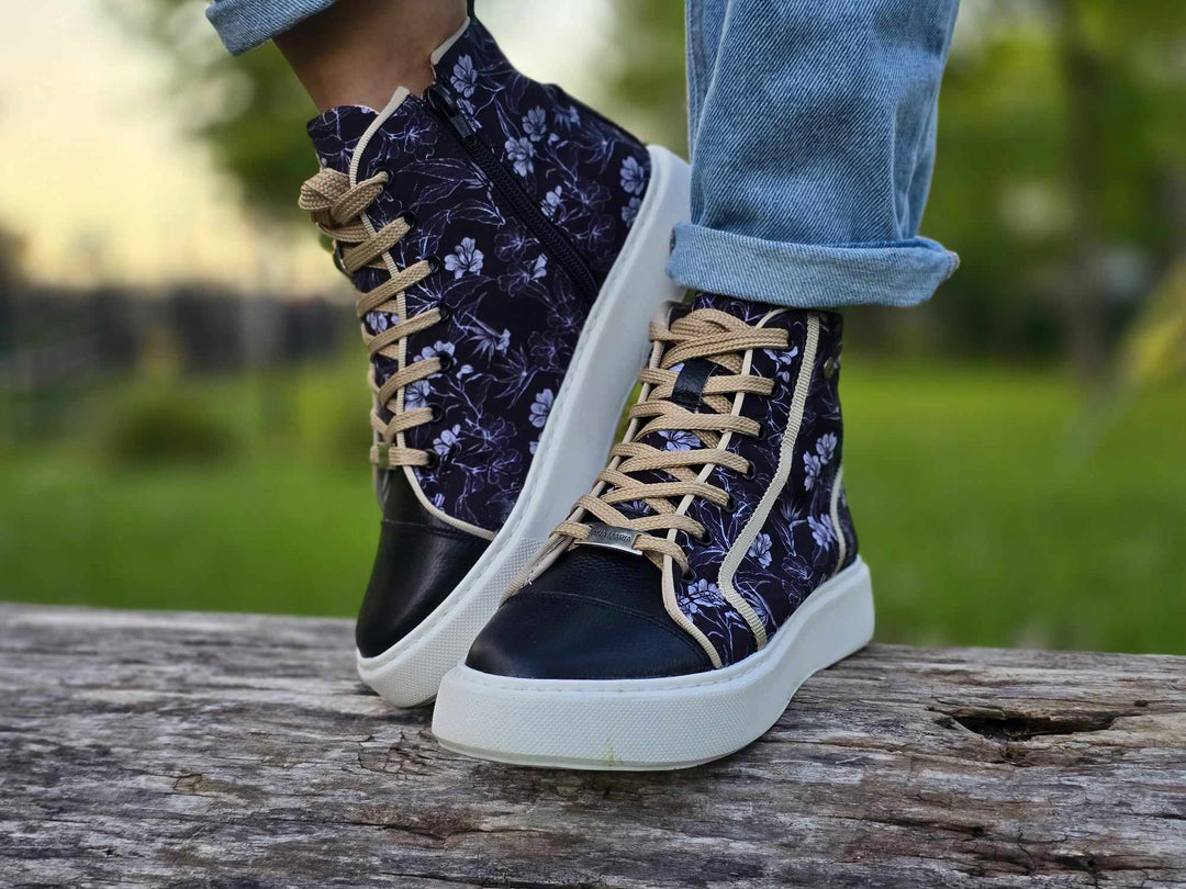 High top Canvas Leather Sneakers