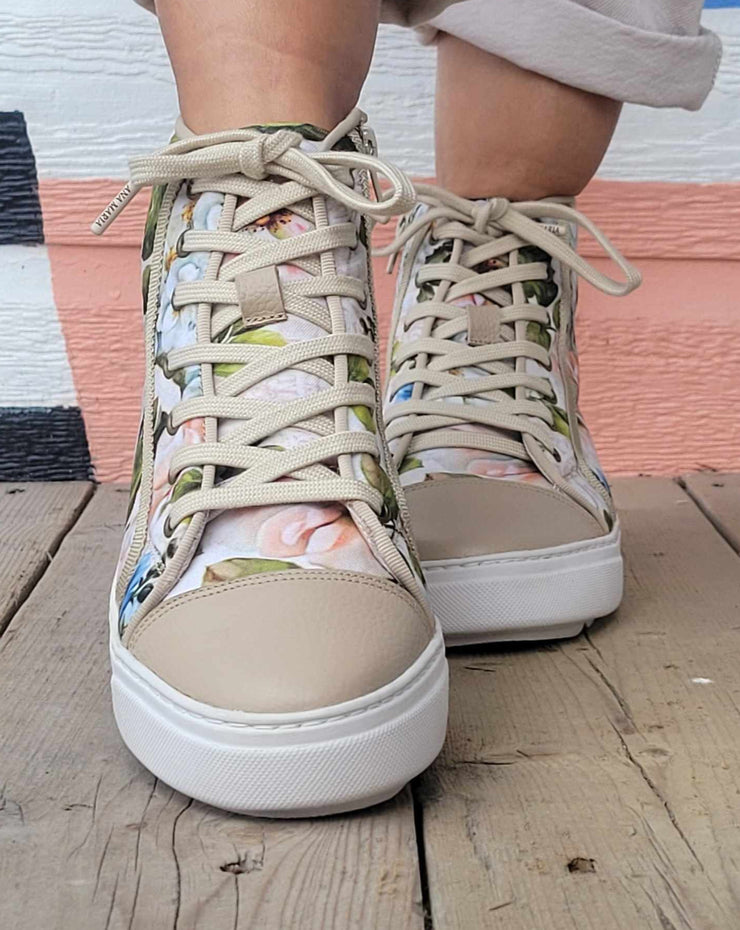 Lola Canvas & Leather high top sneaker