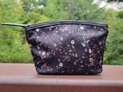 Black Flowers-cosmetic bag