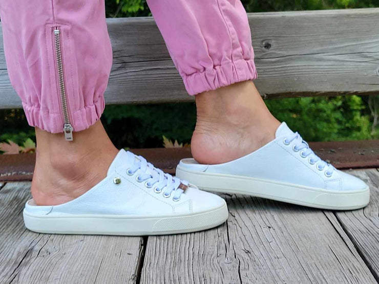 White Leather Open back -Sneakers