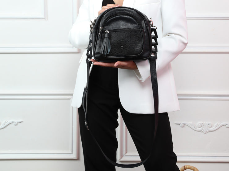 Cross-Body Black Leather-Bag