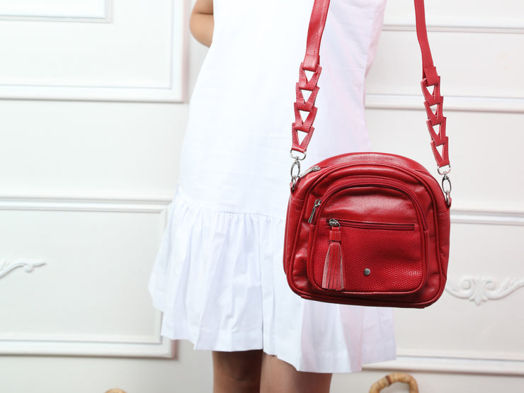 Cross-Body Red Leather-Bag
